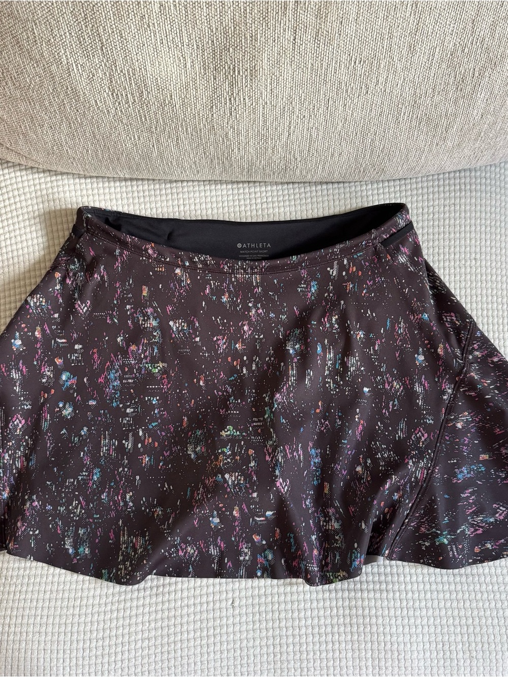Athleta Match Point Skirt | Black Printed Active Skort | Small